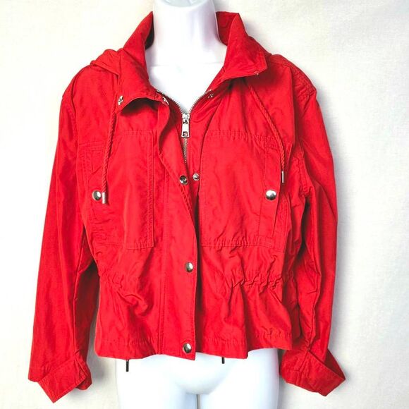 Banana Republic Red Hooded Jacket Petite Small Women’s - Picture 1 of 9